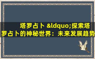 塔罗占卜 “探索塔罗占卜的神秘世界：未来发展趋势”